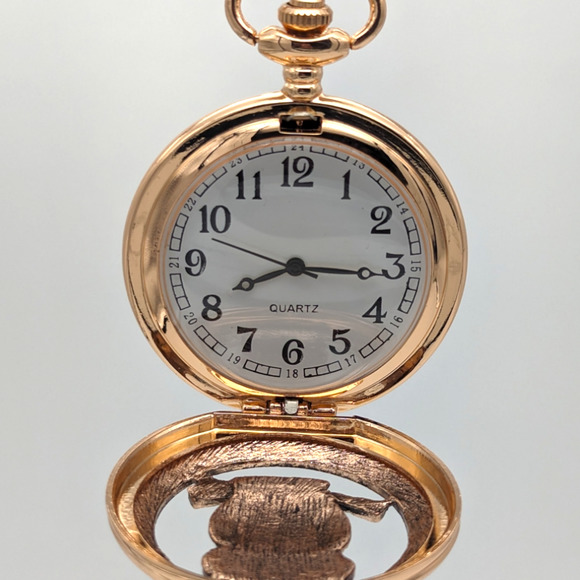 Owl Crystal NEW Pocket Watch Rose Gold Copper Jewel Encrusted Gift Owls Bird - Picture 2 of 6